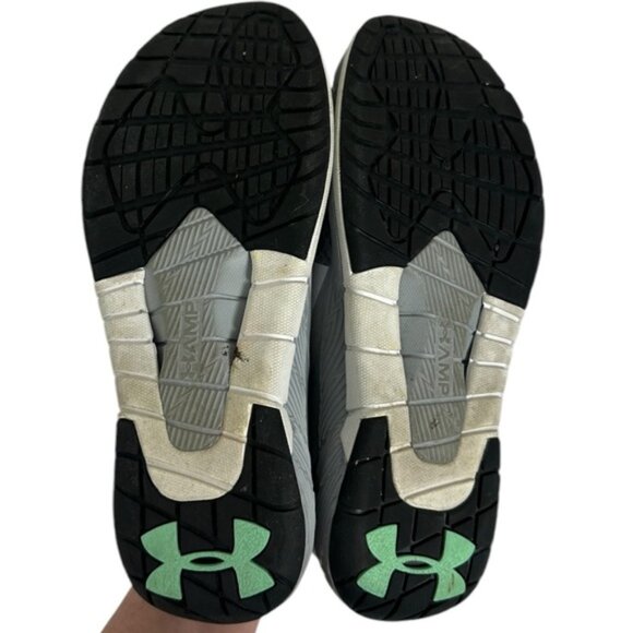Under Armour Speedform Sneakers Running Shoes Womens Size 9 Grey Teal Athletic - Picture 9 of 12
